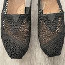 Toms  Alpargata Moroccan Black Crochet Floral Slip On Summer Flat Shoes Size 5 Photo 2