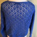 The Moon  & Madison loose knit bright blue cropped soft sweater Photo 10