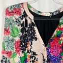 Anthropologie Anthro TINY | Mariza Multi-Color Floral Black Back Rayon Button Tank Top L Photo 1