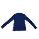 J. McLaughlin  Blue Sweater Jacket in Fairfox Puffer Best Knit Sleeve Size Small Photo 3