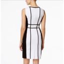 Calvin Klein  nwot sleeveless white sheath dress with black trim and piping Photo 2