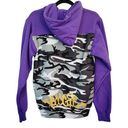 Krass&co Port &  Womens Size S Purple & Black Camo Pattern Hooded Sweatshirt w/ Ka Photo 0