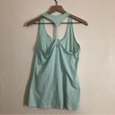 Balance Collection MARIKA  Light Blue Green Mesh Racerback Stripe Active Tank Top Photo 6