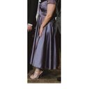 Oleg Cassini Lavender  Satin A-line Gown with Embroidered Waist Photo 1