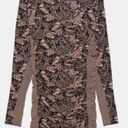 ZARA  Jacquard Draped Dress Long Sleeve Mini Size Small NWT Brown Knit High Neck Photo 0