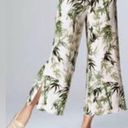 J.Jill  Barley Bamboo Linen Boho Wide Leg Culotte  Crop Pants Size L  Palm Print Photo 1