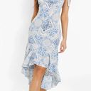 Boohoo Blue & White Patterned Midi Dress Photo 1