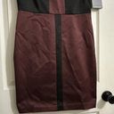 Andrew Marc  NWT Black & Maroon Wine Color Block Sheath Dress Size 8 Photo 3