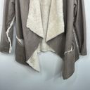 Cavalini  Gray Faux Suede Faux Fur Jacket Size Medium Photo 3