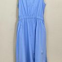 Natori  Cotton Poplin Belted Shirt Dress Midi Length Sky Blue Size S Photo 7