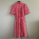 Maeve Anthropologie  Kiana Red and White Striped Shirt Midi Dress XS Photo 10