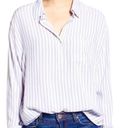 Rails  Elle Lilac White Striped Popover Button Down size medium Photo 0