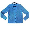 Talbots  blue shaker knit vneck cardigan size small Photo 1
