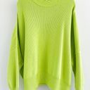 Free People Easy Street Citron Green Oversized Sweater Photo 3