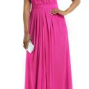 Badgley Mischka  Collection Magenta Fluorescent Chiffon Strapless Gown 10 Photo 2