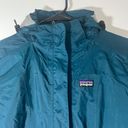 Patagonia Coat Teal Hooded Rain L Casual Outdoor *flawed Photo 1