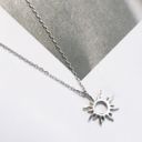 925 Silver Plated Sun Pendant Necklace for Women Photo 0