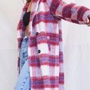 Forever 21 Red White Blue Plaid Double-Breasted Coat Jacket Photo 2