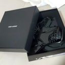 Saint Laurent New! Saint Lauren Female Sandals Black Leather Photo 3