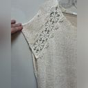 Blu Pepper  Women’s Bohemian Crochet Floral Fringe Short Sleeve Sweater Tunic S Photo 2