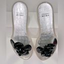 Stuart Weitzman Black Bloom Flower Jelly Flip Flop Sandals Size 8 Photo 3