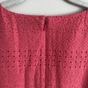 L.L.Bean  Dress Womens Size 4 Pink Eyelet Knee Length Sheath Sleeveless Lined Photo 7