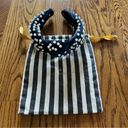 Lele Sadoughi Like New!  Navy Blue Velvet Headband with Pearls Photo 1