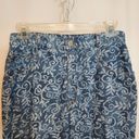 Carole Little  VINTAGE Sport Blue White Floral Denim High Rise Straight Leg Jeans Photo 6