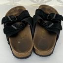 Birkenstock  Arizona Two Straps Black Suede Slide Sandals Womens Size 38 EU 7 US Photo 3