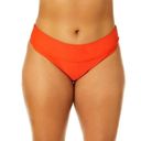 Time And Tru  Women's Plus Size Mid Rise High Cut Bikini Bottoms orange bright 3x Photo 2