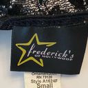 Frederick's of Hollywood Frederick’s of Hollywood Nightie Lingerie Black Silver Sexy Small Metallic Photo 4