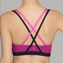 Natori Josie  Pink & Black Strappy Sports Bra Photo 3