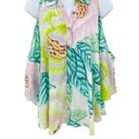 Mara Hoffman  Tropical Print Pastel Cold Shoulder Button Up Collared Shirt Top Photo 1