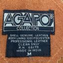 Agapo Rust Orange Tan Leather Suede Vest Floral Embroidery Stitch Size Medium Photo 9