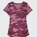 Isabel Maternity  | Purple Camo V-neck T-shirt Photo 0