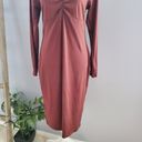 Planet Gold  Brown Long Sleeve Ruched Midi Bodycon Dress Size XL Photo 4