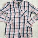 Prince And Fox  Pink Multicolored Flannel Long Sleeve Women XS (Extra Small) Photo 0