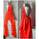 Day & Night Neon Orange Deep V-Neck Halter Asymmetrical Hi Low Dress Size Medium Photo 2