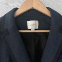 Ann Taylor Loft single-breasted wool cotton blend blazer jacket blue size Medium Photo 6