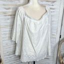 City Chic  Women's PLUS 18 Medium Peekaboo Eyelet Off the Shoulder Top White NWT Photo 2