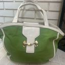 Tommy Hilfiger  Spring Green and White Purse Tote Bag Vintage Photo 0