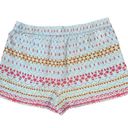 BCBGMAXAZRIA  Womens Isacc Aqua Mist Geometric Print Shorts Elastic Waist M Photo 2