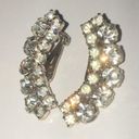 Vintage CZ Rhinestones Ear Climber Clip On Earrings Silver Photo 1