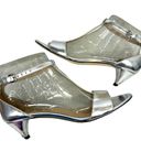 Miu Miu  Open Toe Sandals Cone Heels US 9.5 IT 39.5 Ankle Straps Silver Chrome Photo 2