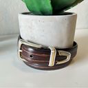 Brighton  Onyx Vintage Leather Two Tone Mixed Metal Belt Photo 0