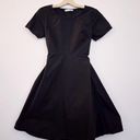 Oak + Fort  Black Short Sleeve Dress Open Back Cotton Photo 4