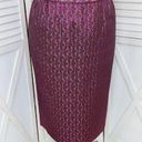 Elite Champagne Metallic Brocade Jacquard Pencil Midi Skirt Gray Pink 18 Photo 0