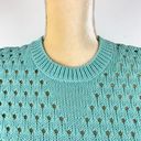 Joe Fresh Turquoise Perforated Knit Sweater Photo 6