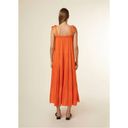 FRNCH Rawen Tiered Maxi Dress Orange with Tie Straps - Size S Photo 1