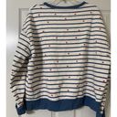 Pact  Crewneck Sweatshirt Organic Cotton Ivory W Blue Stripes & Red Hearts XL EUC Photo 4